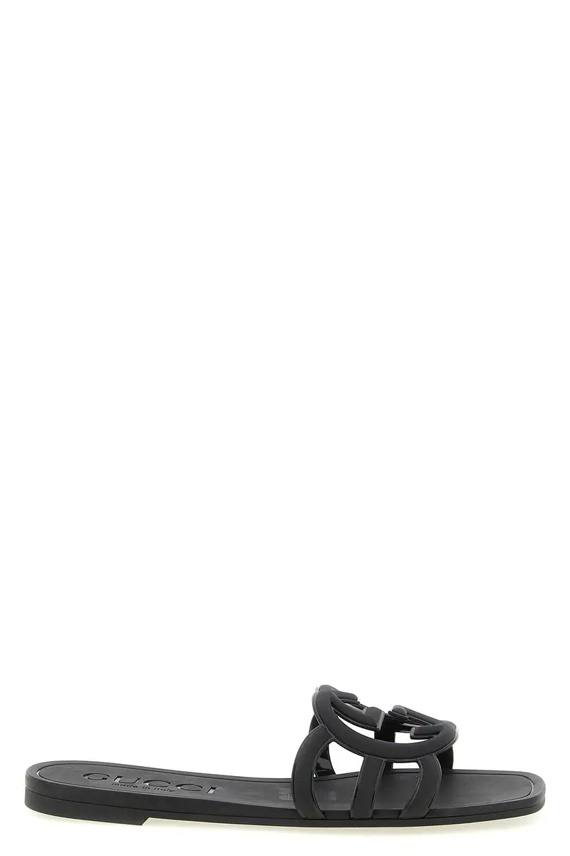 Sandalo Incrocio Gg - Linea Gucci Lido Nero