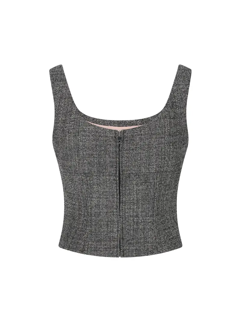 Top Cropped In Lana GRIGIO miniatura 2