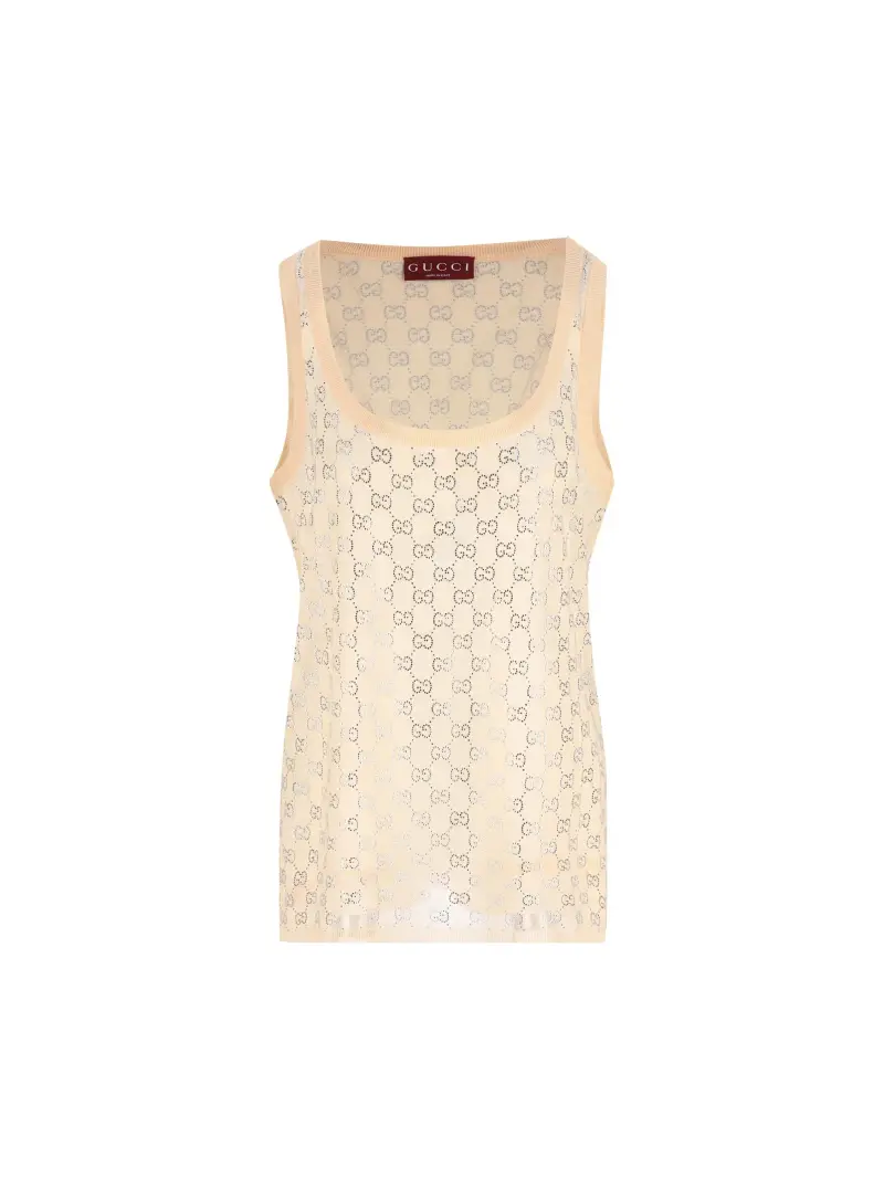 Top In Seta Con Cristalli BEIGE