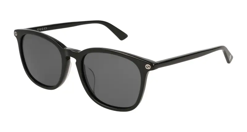 Gucci Unisex GG0154SA 001 Occhiali da sole Acetato Nero Grigio Squadrata Normale