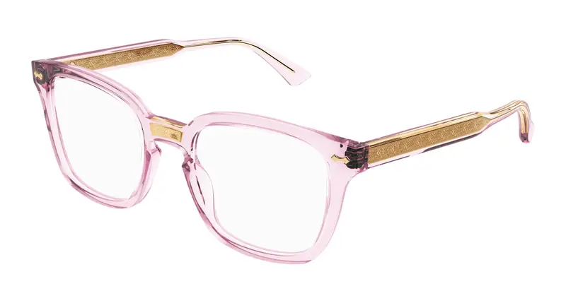 Gucci Unisex GG0184O 013 Montature da vista Acetato Rosa Squadrata
