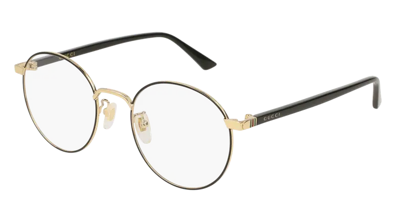 Gucci Unisex GG0297OK 003 Montature da vista Metallo Nero Trasparente Rotonda