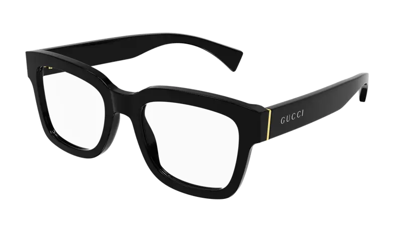 Gucci Unisex GG1138O 001 Montature da vista Acetato Nero Squadrata