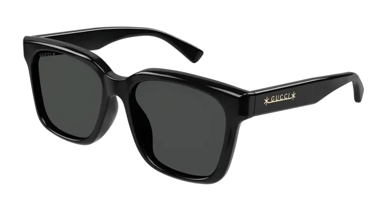 Gucci Unisex GG1175SK 001 Occhiali da sole Acetato Nero Grigio Squadrata Polarizzata