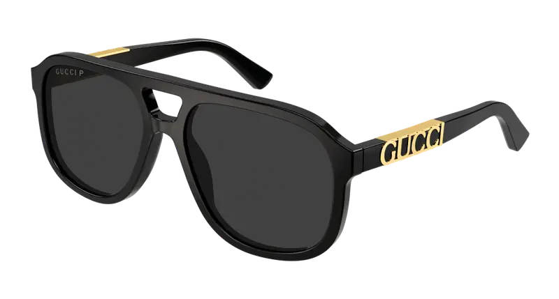 Gucci Unisex GG1188S 001 Occhiali da sole Acetato Nero Grigio Squadrata Polarizzata