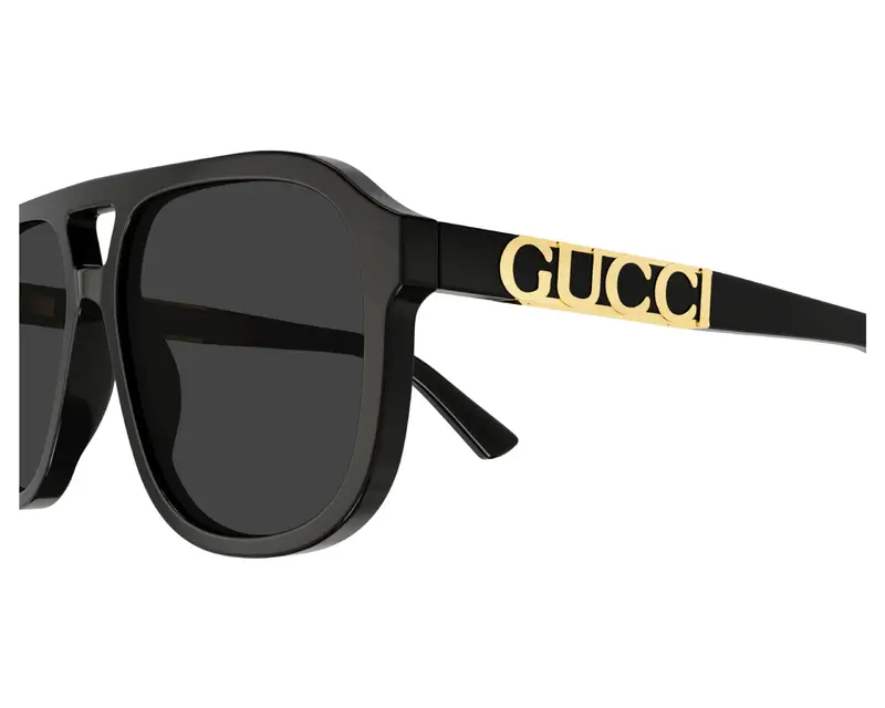 Gucci Unisex GG1188S 001 Occhiali da sole Acetato Nero Grigio Squadrata Polarizzata miniatura 2
