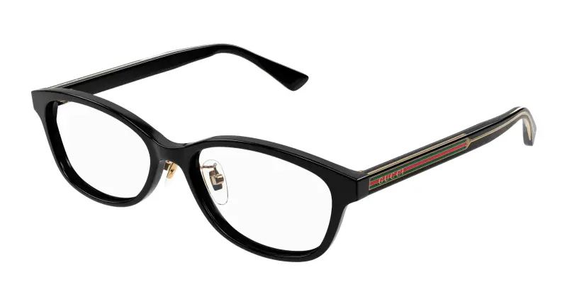 Unisex GG1612OJ 001 Montature da vista Acetato Nero Trasparente Rotonda