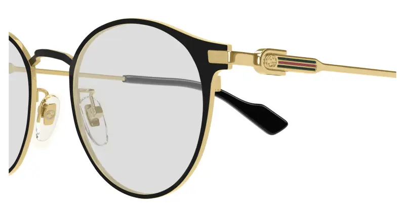 Unisex GG1739OK 001 Montature da vista Titanio Nero Trasparente Rotonda miniatura 3