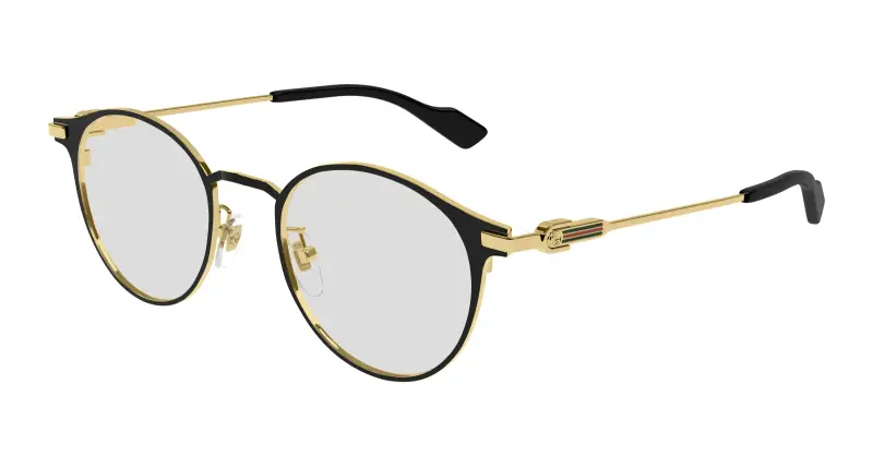 Unisex GG1739OK 001 Montature da vista Titanio Nero Trasparente Rotonda