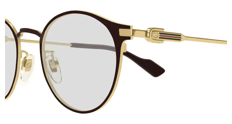 Unisex GG1739OK 002 Montature da vista Titanio Marrone Trasparente Rotonda miniatura 3