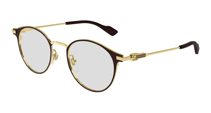 Unisex GG1739OK 002 Montature da vista Titanio Marrone Trasparente Rotonda