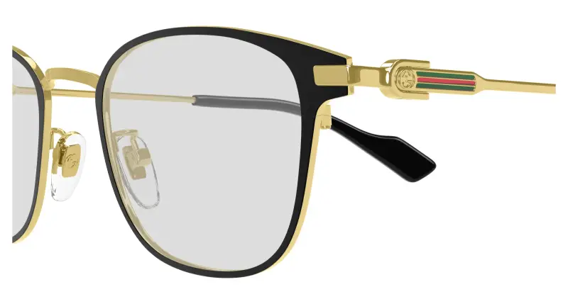 Unisex GG1740OK 001 Montature da vista Titanio Nero Trasparente Rotonda miniatura 3