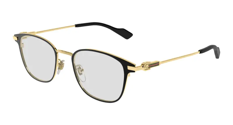 Unisex GG1740OK 001 Montature da vista Titanio Nero Trasparente Rotonda