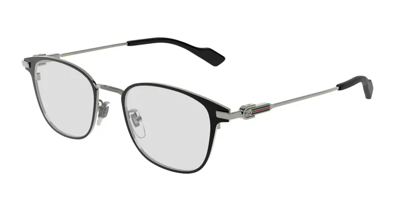 Unisex GG1740OK 003 Montature da vista Titanio Nero Trasparente Rotonda