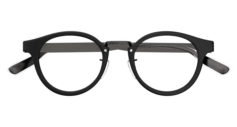 Unisex GG1743OJ 001 Montature da vista Acetato Nero Trasparente Rotonda miniatura 2