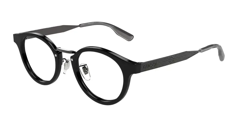 Unisex GG1743OJ 001 Montature da vista Acetato Nero Trasparente Rotonda