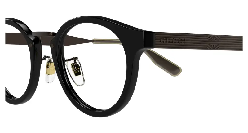 Unisex GG1743OJ 002 Montature da vista Acetato Nero Trasparente Rotonda miniatura 3
