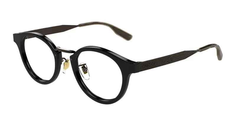 Unisex GG1743OJ 002 Montature da vista Acetato Nero Trasparente Rotonda
