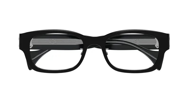 Unisex GG1744OJ 001 Montature da vista Acetato Nero Trasparente Squadrata miniatura 2