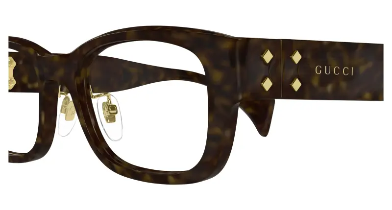 Unisex GG1744OJ 002 Montature da vista Acetato Havana Trasparente Squadrata miniatura 3