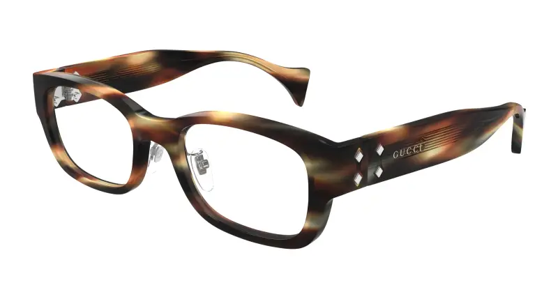 Unisex GG1744OJ 003 Montature da vista Acetato Havana Trasparente Squadrata