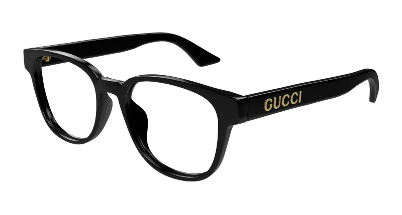 Unisex GG1746OA 001 Montature da vista Acetato Nero Trasparente Rotonda
