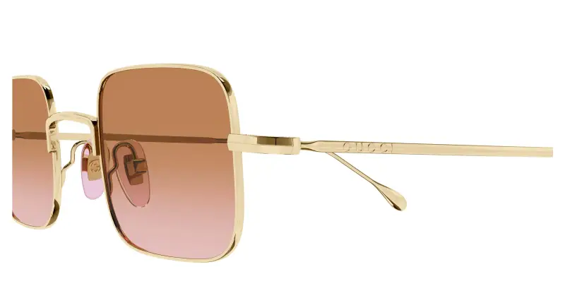 Unisex GG1813S 004 Occhiali da sole Metallo Oro Arancione Squadrata miniatura 3