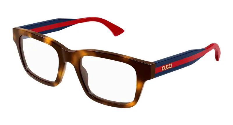 Gucci Unisex GG1865O 002 Montature da vista Acetato Havana Trasparente Squadrata