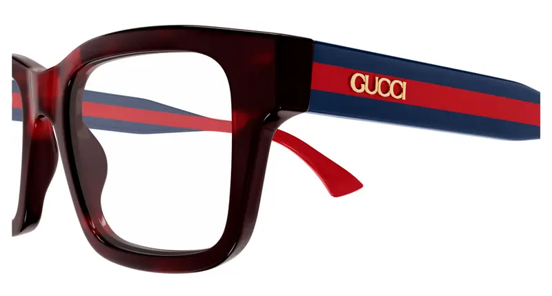 Gucci Unisex GG1865O 003 Montature da vista Acetato Havana Trasparente Squadrata miniatura 2