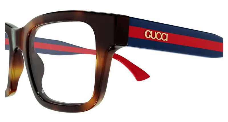 Gucci Unisex GG1865O 005 Montature da vista Acetato Havana Trasparente Squadrata miniatura 2