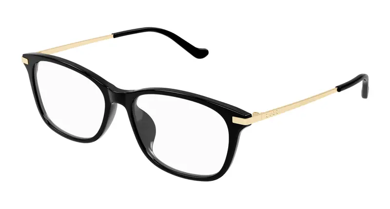 Gucci Unisex GG1902OA 001 Montature da vista Acetato Nero Trasparente Squadrata