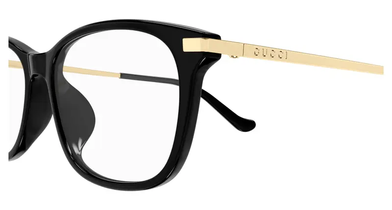 Gucci Unisex GG1902OA 001 Montature da vista Acetato Nero Trasparente Squadrata miniatura 2