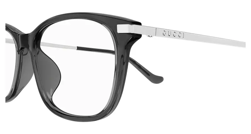 Gucci Unisex GG1902OA 003 Montature da vista Acetato Grigio Trasparente Squadrata miniatura 2