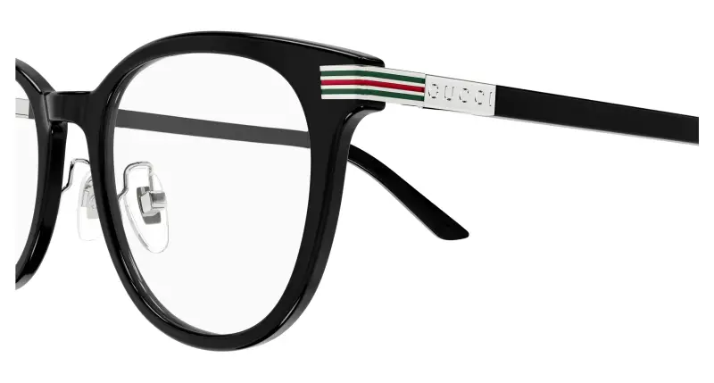 Unisex GG1905OJ 001 Montature da vista Acetato Nero Trasparente Rotonda miniatura 3