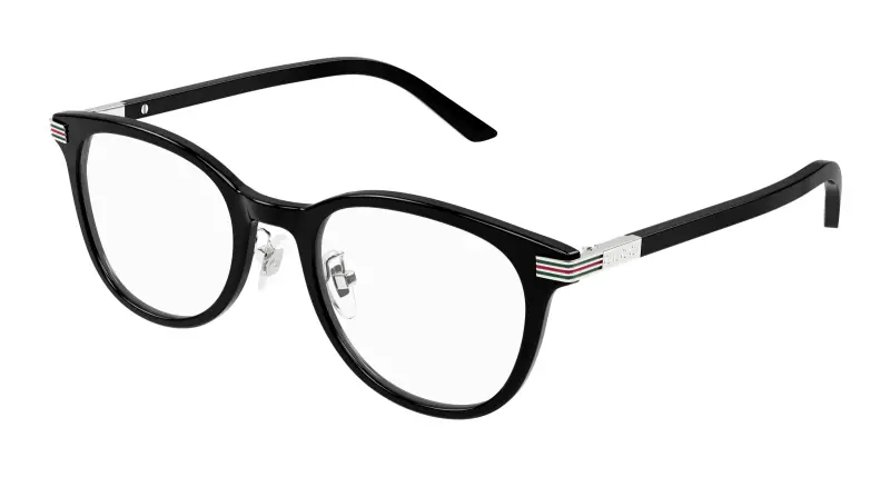Unisex GG1905OJ 001 Montature da vista Acetato Nero Trasparente Rotonda