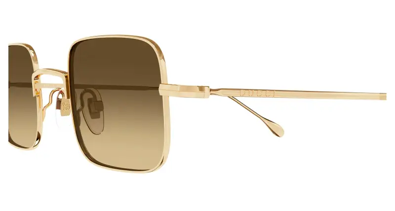 Unisex Gucci GG1813S 009 Occhiali da sole Metallo Oro Marrone Squadrata miniatura 3