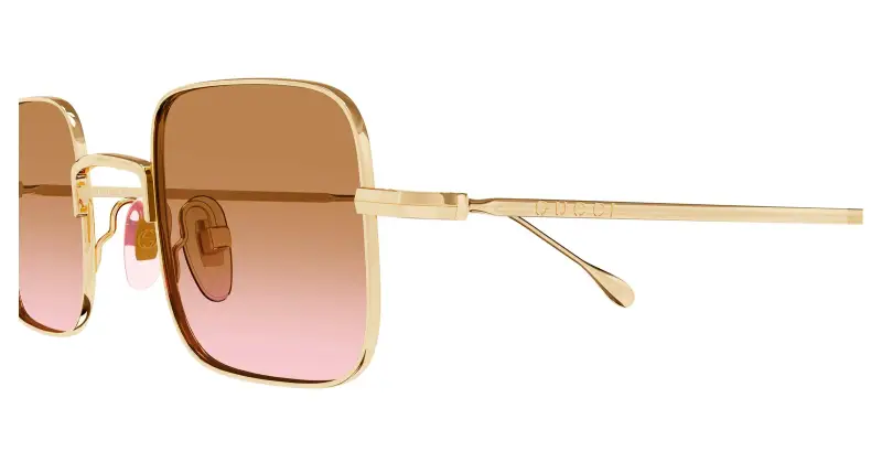 Unisex Gucci GG1813S 011 Occhiali da sole Metallo Oro Arancione Squadrata miniatura 3