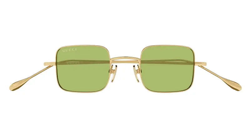 Unisex Gucci GG1813S 012 Occhiali da sole Metallo Oro Verde Squadrata miniatura 2