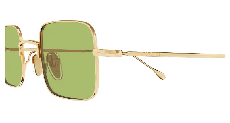 Unisex Gucci GG1813S 012 Occhiali da sole Metallo Oro Verde Squadrata miniatura 3