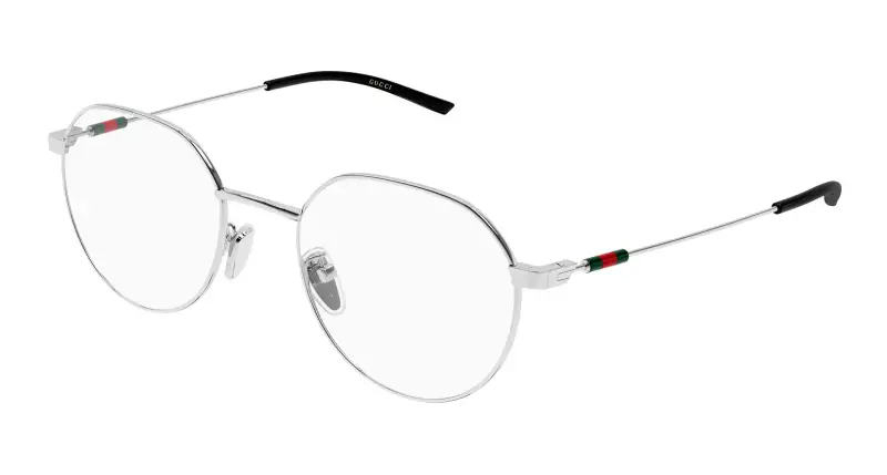 Unisex Gucci GG2141OK 001 Montature da vista Metallo Argento Trasparente Rotonda