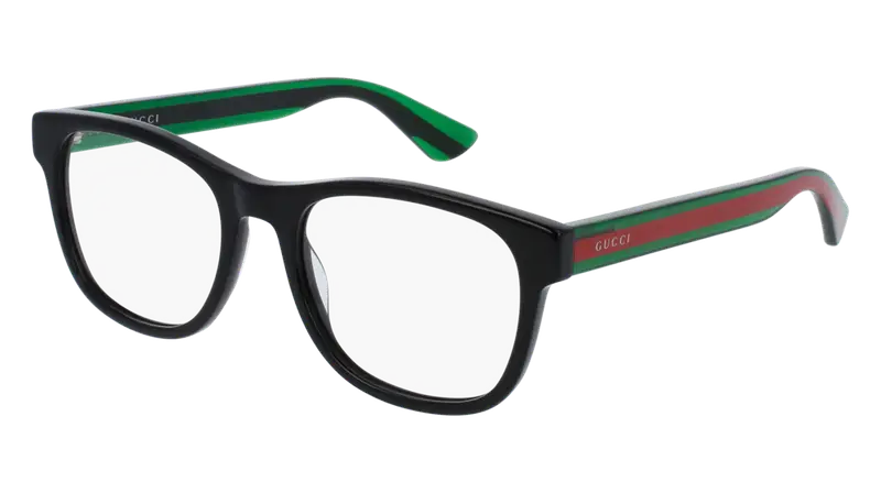 Gucci Uomo GG0004ON 002 Montature da vista Acetato Nero/Verde  Squadrata