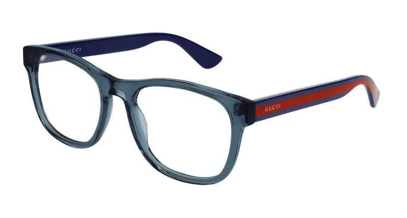 Gucci Uomo GG0004ON 012 Montature da vista  Blu Trasparente Rotonda