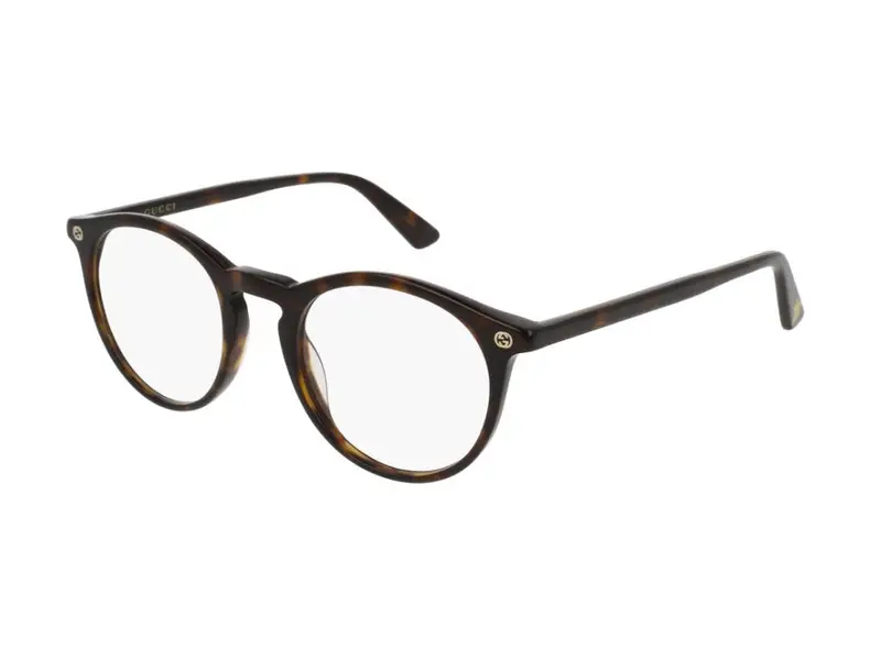 Gucci Uomo GG0121O 002 Montature da vista Acetato Havana Trasparente Rotonda