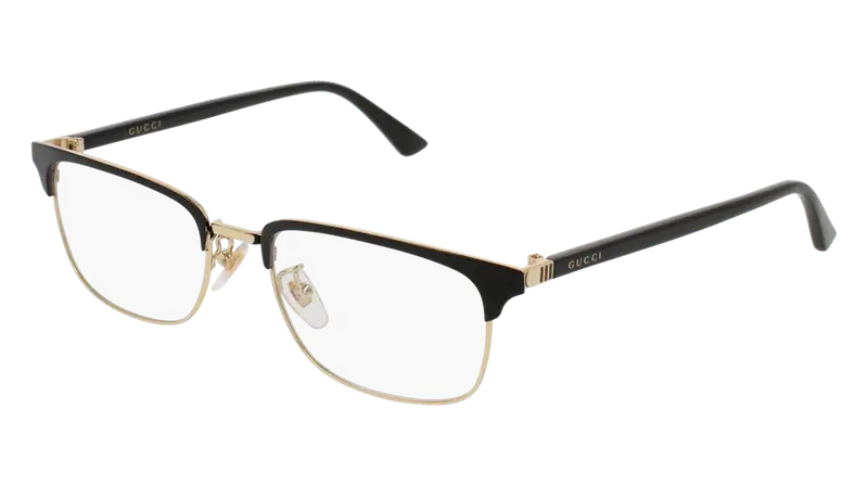 Gucci Uomo GG0131O 001 Montature da vista Metallo Nero Trasparente Squadrata