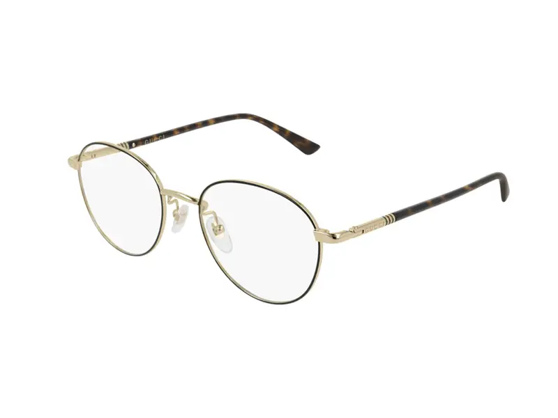 Gucci Uomo GG0392O 002 Montature da vista Metallo Nero Trasparente Rotonda