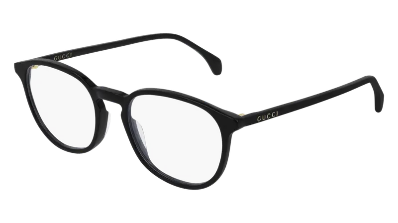 Gucci Uomo GG0551O 001 Montature da vista Acetato Nero Trasparente Rotonda