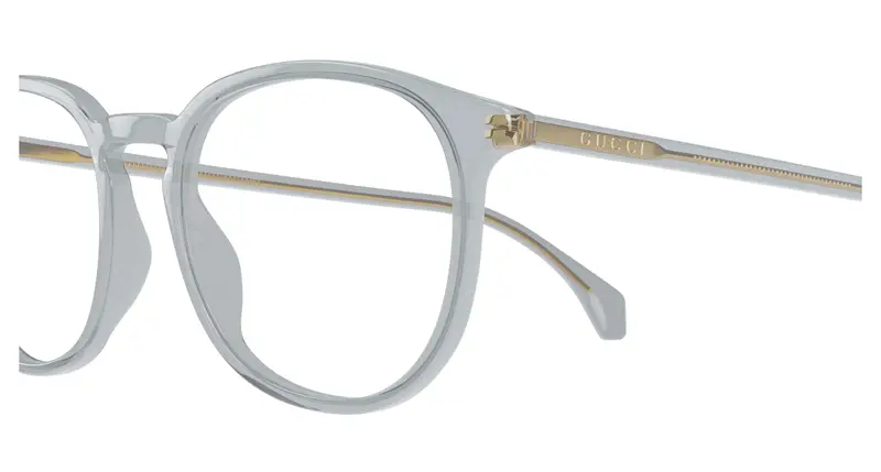 Gucci Uomo GG0551O 014 Montature da vista Acetato Grigio Trasparente Rotonda miniatura 2
