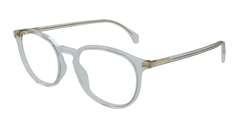 Gucci Uomo GG0551O 018 Montature da vista Acetato Grigio Trasparente Rotonda