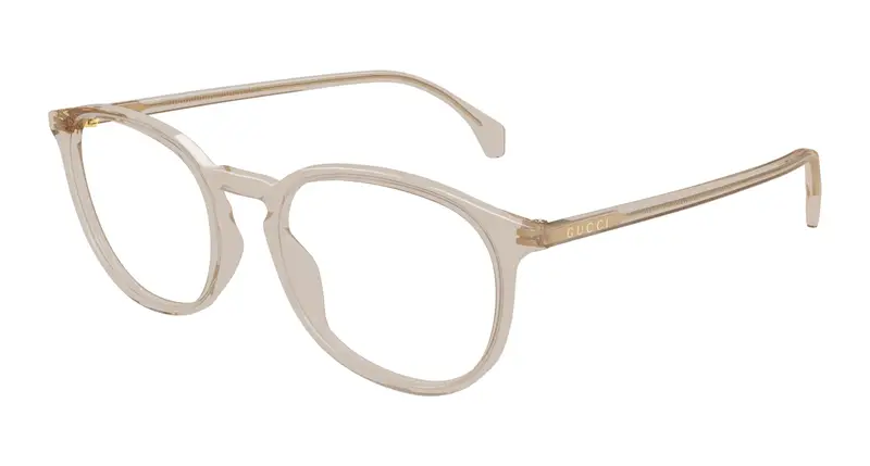 Gucci Uomo GG0551O 020 Montature da vista Acetato Marrone Trasparente Rotonda