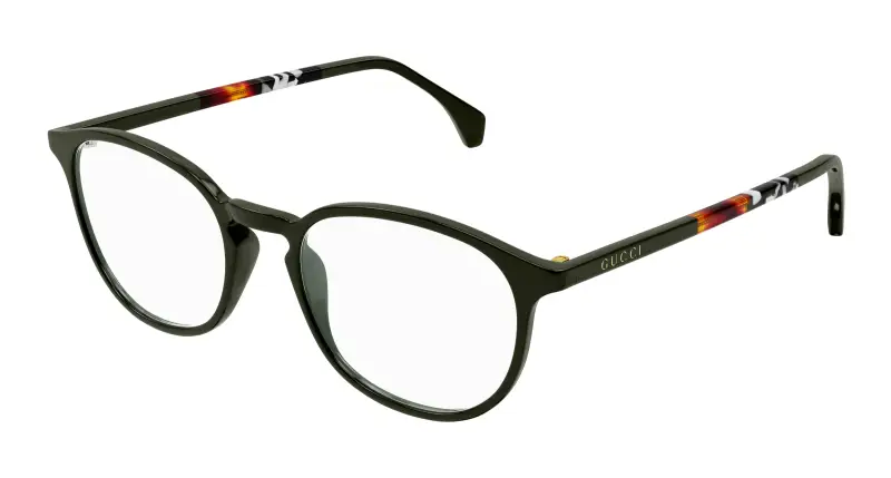 Uomo GG0551O 023 Montature da vista Acetato Verde Trasparente Rotonda